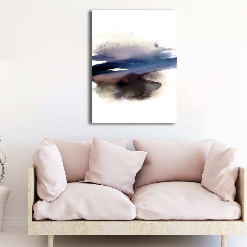 Brehn | Weiche Farbige Abstrakte Leinwanddruck Aquarell Zeitgenössische Kunst Texturiertes Gemälde für Schlafzimmer