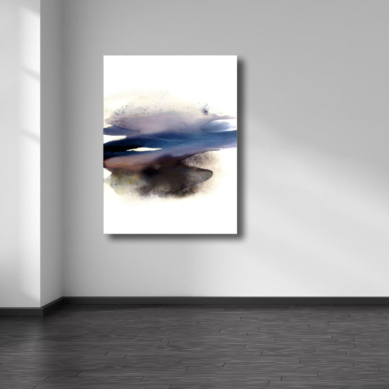 Brehn | Weiche Farbige Abstrakte Leinwanddruck Aquarell Zeitgenössische Kunst Texturiertes Gemälde für Schlafzimmer
