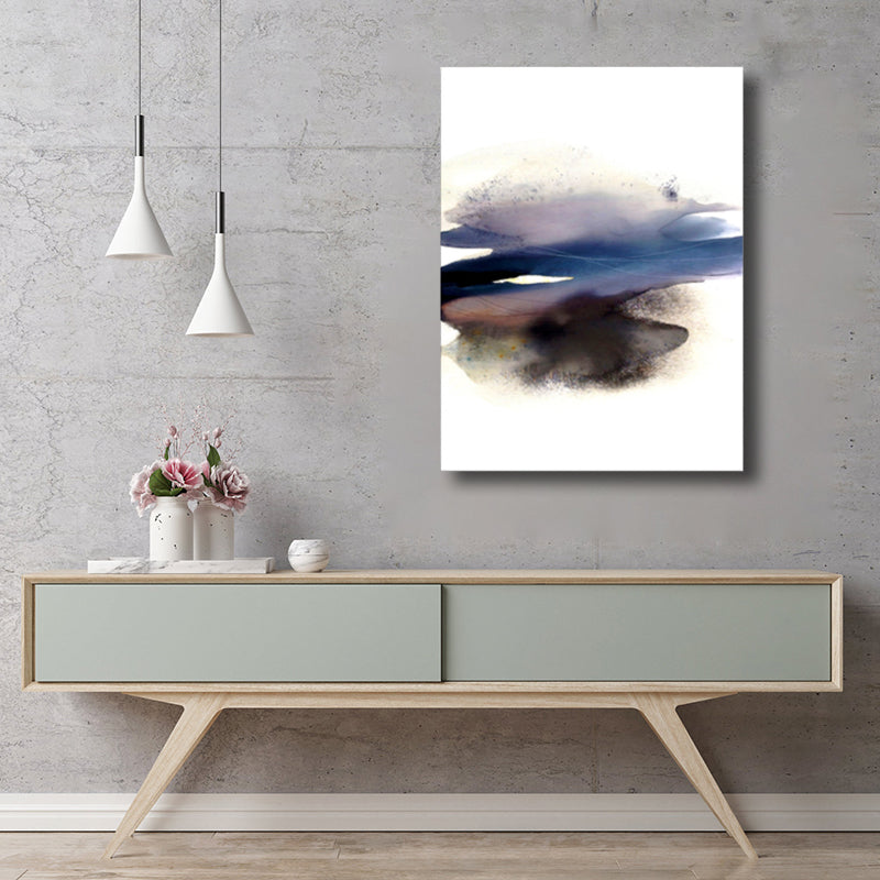 Brehn | Weiche Farbige Abstrakte Leinwanddruck Aquarell Zeitgenössische Kunst Texturiertes Gemälde für Schlafzimmer