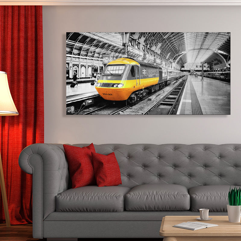 Brehn | Fahrzeug-Szene-Leinwanddruck strukturiert Vintage-Stil für Mädchenzimmer Malerei