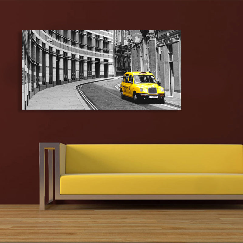 Brehn | Fahrzeug-Szene-Leinwanddruck strukturiert Vintage-Stil für Mädchenzimmer Malerei
