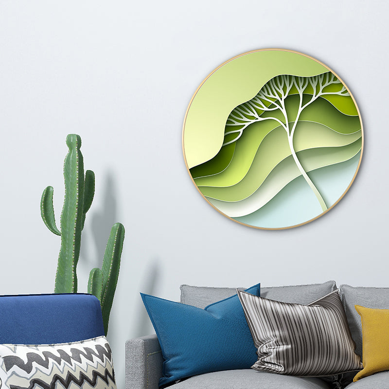 Brehn | Bladeren Wanddecoratie Moderne Doek Gevarieerd Schilderij in Licht Kleur, Meerdere Maten