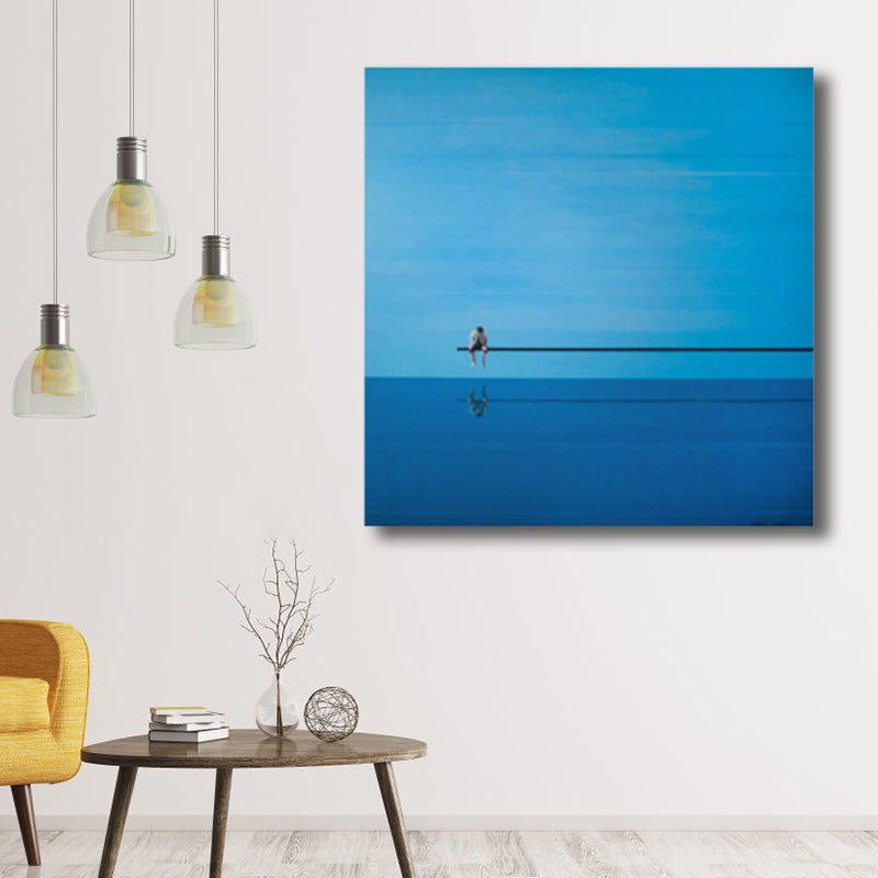 Brehn | Jungen und Meer Wanddekoration Pop Art Texturiertes Schlafzimmer Leinwandbild, Mehrere Größenoptionen