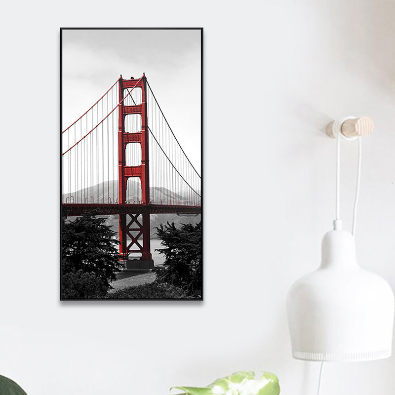 Brehn | River-Crossing Bridge Canvas Wandkunst Texturierter Weltkultur Stil für Mädchen Schlafzimmer Gemälde