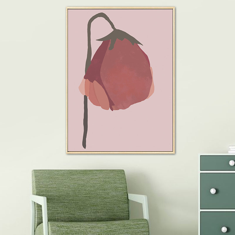 Brehn | Pink Flower Leinwand Wandkunst Texturiert Nordisch Wohnzimmer Wanddeko, Mehrere Größen
