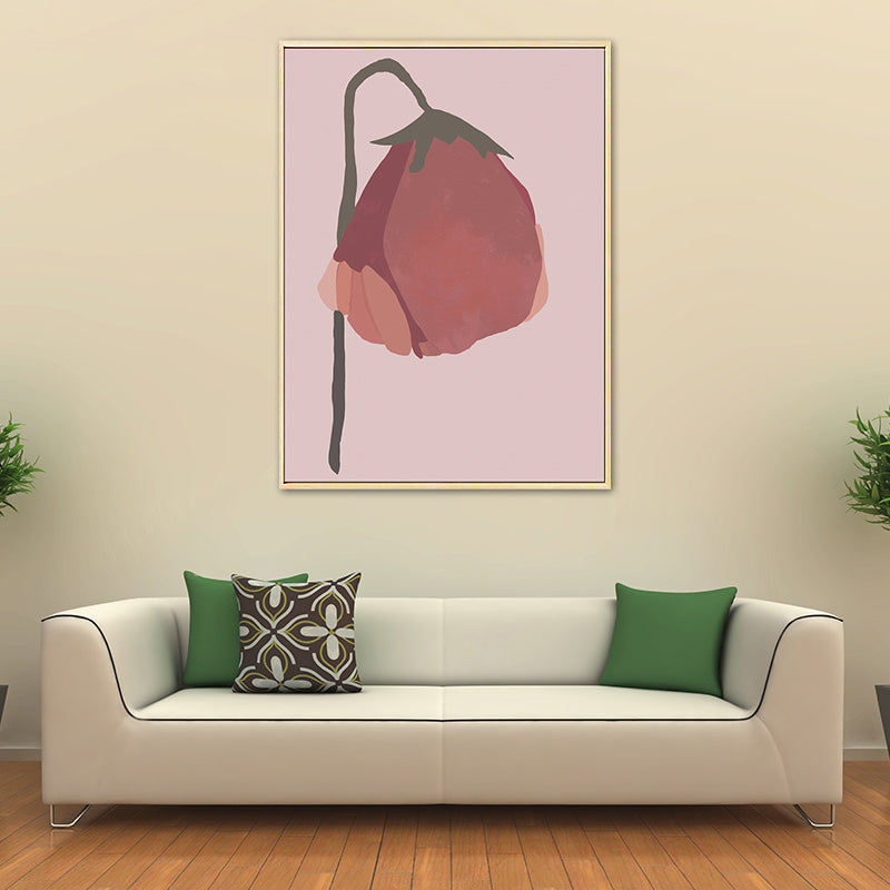 Brehn | Pink Flower Leinwand Wandkunst Texturiert Nordisch Wohnzimmer Wanddeko, Mehrere Größen