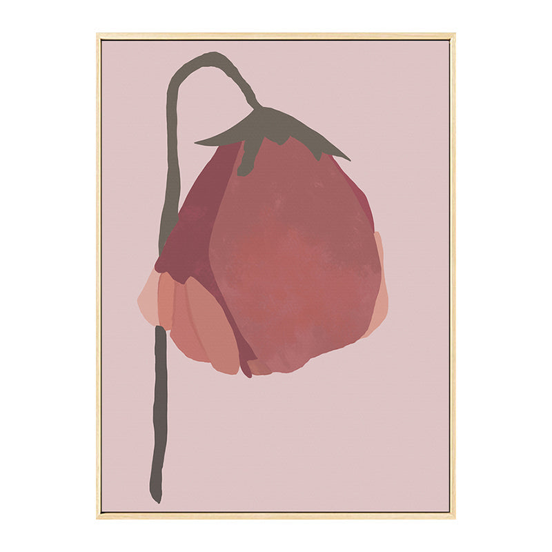 Brehn | Pink Flower Leinwand Wandkunst Texturiert Nordisch Wohnzimmer Wanddeko, Mehrere Größen