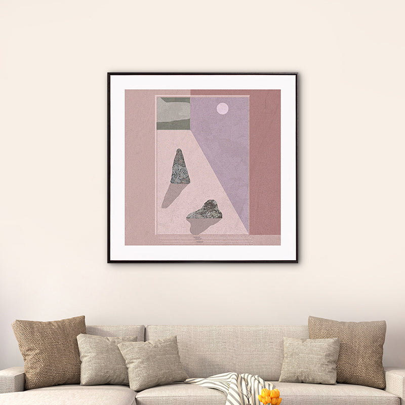Brehn | Bergsee Landschaft Leinwand Nordic Stil Texturiertes Wandkunst Dekor in Hellfarbe