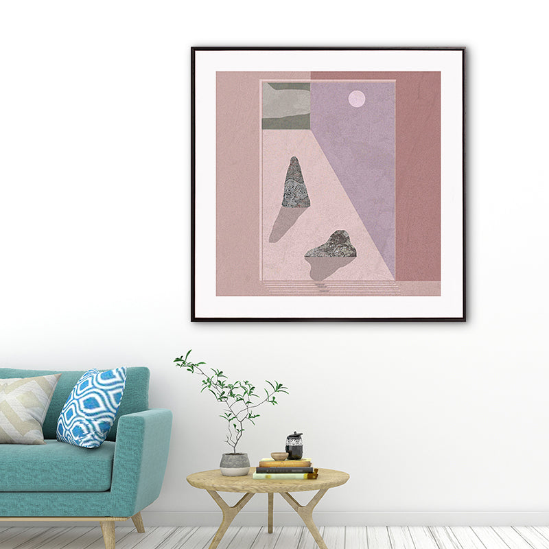 Brehn | Bergsee Landschaft Leinwand Nordic Stil Texturiertes Wandkunst Dekor in Hellfarbe