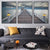 Brehn | Seaside Bridge Scene Art Print Moderne Canvas Multi-Piece Schilderij in Zachte Kleur, Set van Drie