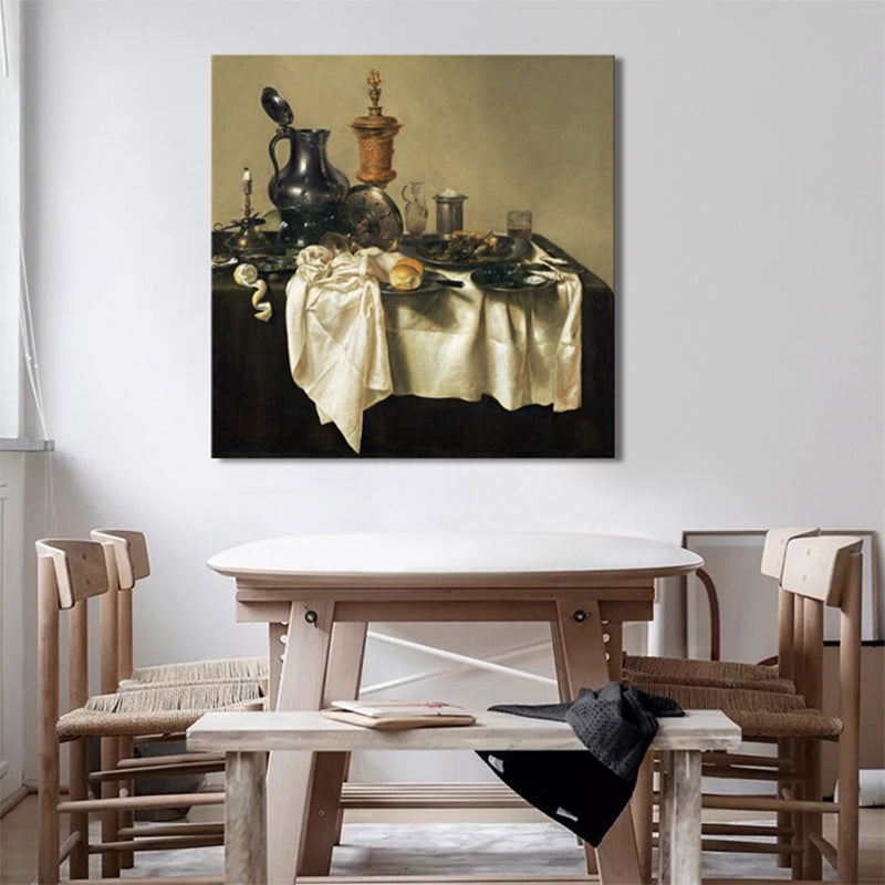 Brehn | Scattered Tableware Leinwand für Küche Ölmalerei Wandkunst Druck, multiple Größenoptionen