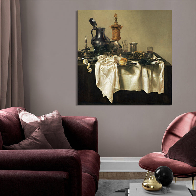 Brehn | Scattered Tableware Leinwand für Küche Ölmalerei Wandkunst Druck, multiple Größenoptionen