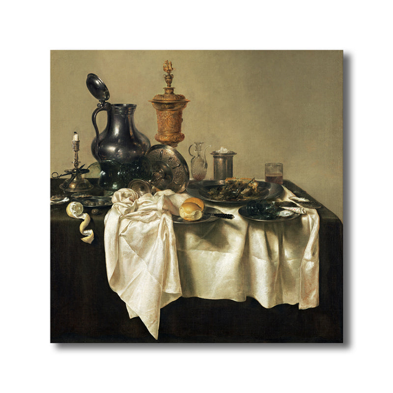 Brehn | Scattered Tableware Leinwand für Küche Ölmalerei Wandkunst Druck, multiple Größenoptionen