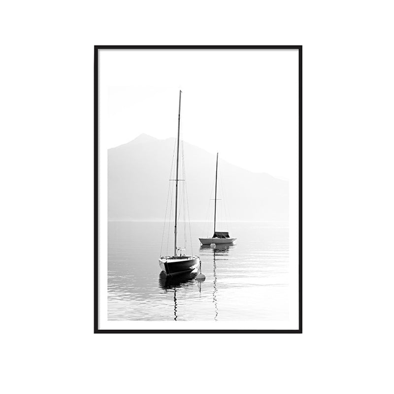 Brehn | Vintage-Stil Stillleben Boot Leinwanddruck Pastellfarbe Texturiertes Gemälde für das Spielzimmer