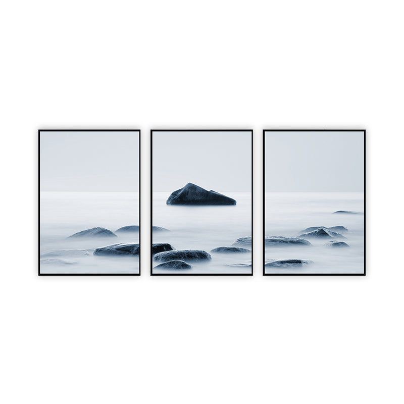 Brehn | Nebelige Naturlandschaft Wandkunst Drucken Dunkle Farbe Zeitgenössische Leinwand für das Wohnzimmer