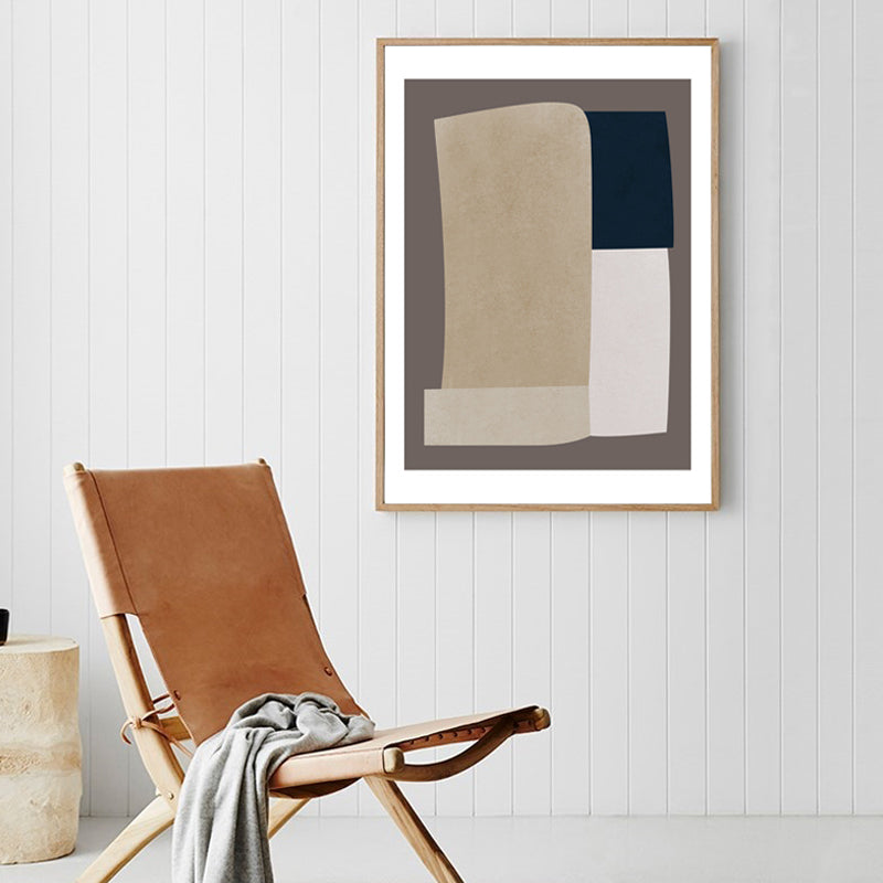 Brehn | Dunkle Farbige Nordische Wandkunst Illustration Abstrakter Leinwanddruck für Hausinterieur