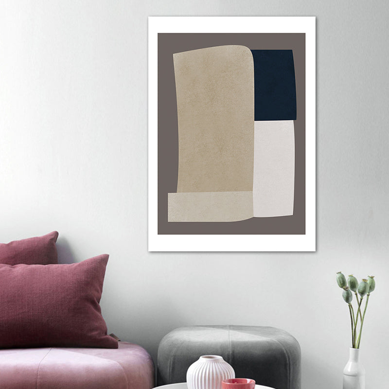 Brehn | Dunkle Farbige Nordische Wandkunst Illustration Abstrakter Leinwanddruck für Hausinterieur