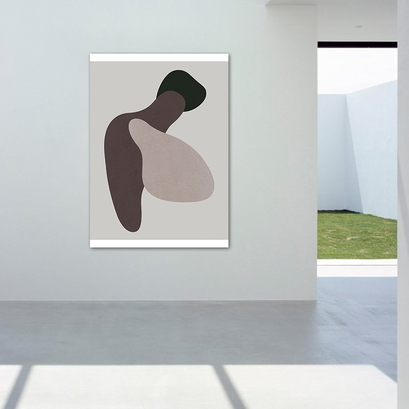 Brehn | Dunkle Farbige Nordische Wandkunst Illustration Abstrakter Leinwanddruck für Hausinterieur