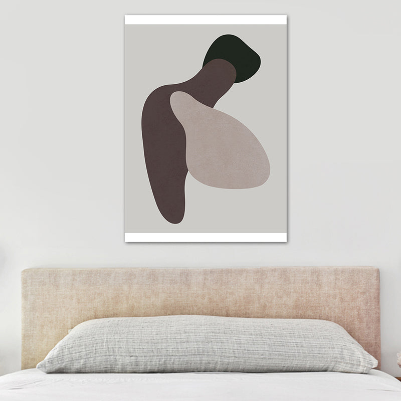 Brehn | Dunkle Farbige Nordische Wandkunst Illustration Abstrakter Leinwanddruck für Hausinterieur