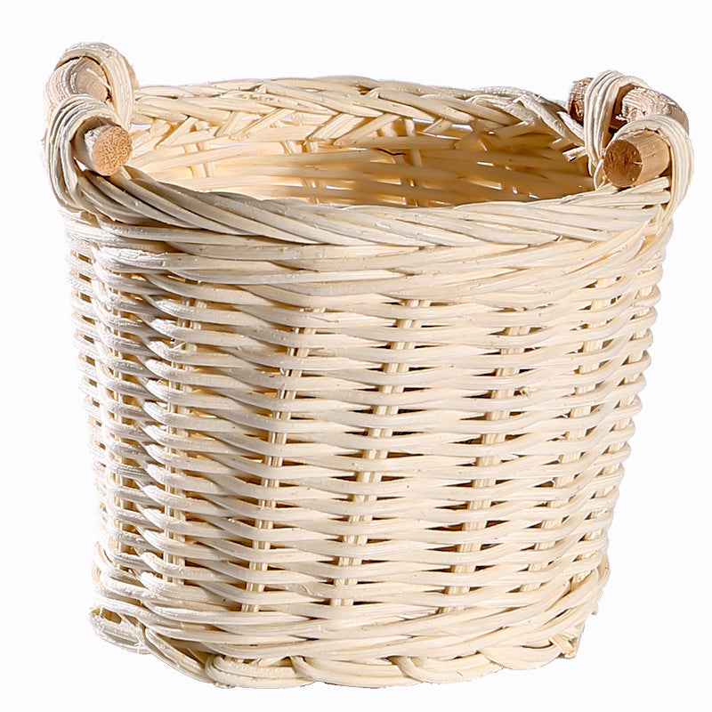 Unisex Handgewebter Aufbewahrungskorb mit Holzgriffen Brehn