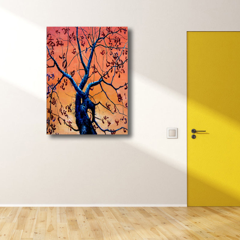 Brehn | Zeitgenössische Kunst Blumenbaum Leinwand Pastellfarbe Texturiertes Gemälde für das Wohnzimmer