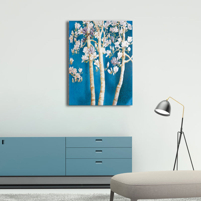 Brehn | Zeitgenössische Kunst Blumenbaum Leinwand Pastellfarbe Texturiertes Gemälde für das Wohnzimmer