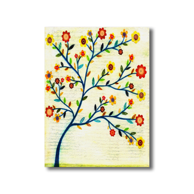 Brehn | Zeitgenössische Kunst Blumenbaum Leinwand Pastellfarbe Texturiertes Gemälde für das Wohnzimmer