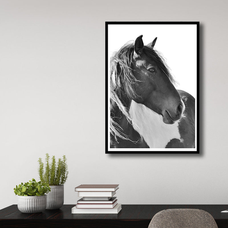 Brehn | Pferde Wanddeko Vintage Stil Texturiertes Mädchen Schlafzimmer Leinwand, Mehrere Größenoptionen
