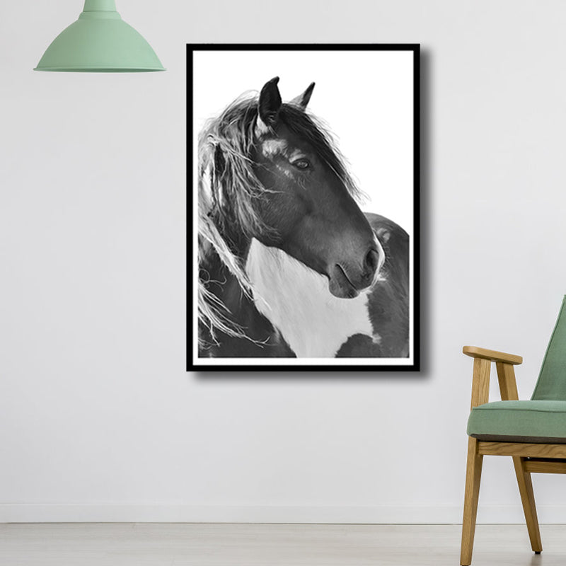 Brehn | Pferde Wanddeko Vintage Stil Texturiertes Mädchen Schlafzimmer Leinwand, Mehrere Größenoptionen
