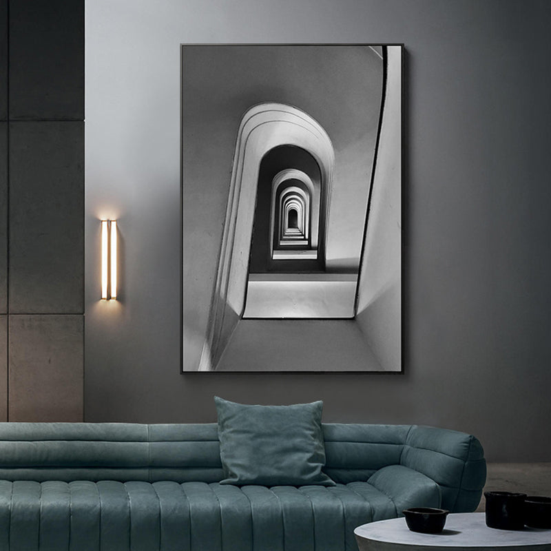 Brehn | Vintage Stil Leinwanddruck Grau 3D Lange Galerie Malerei, Mehrere Größenoptionen