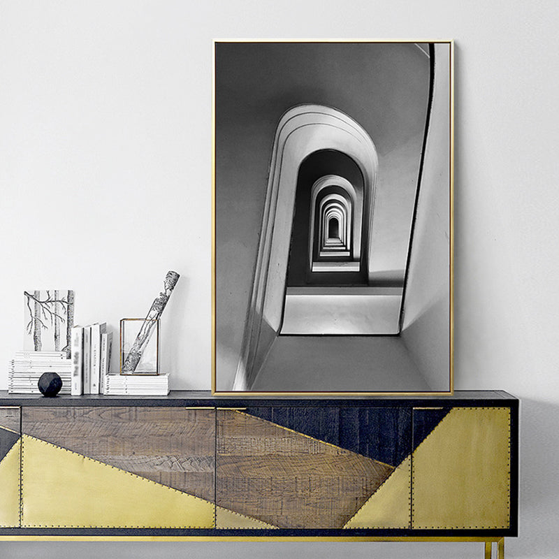 Brehn | Vintage Stil Leinwanddruck Grau 3D Lange Galerie Malerei, Mehrere Größenoptionen