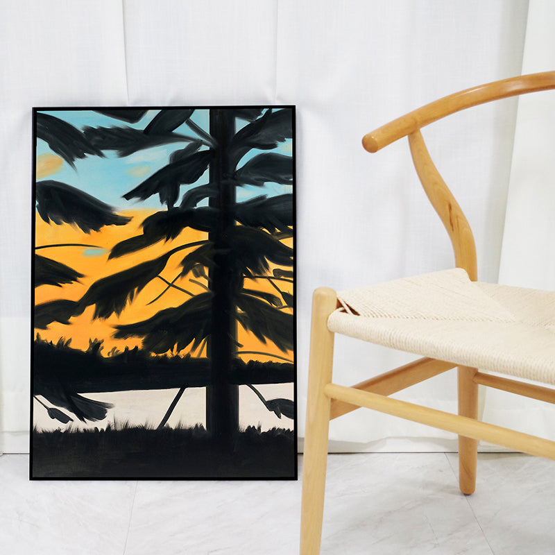 Brehn | Nordic Plant Wall Art Decor Gelbe Illustration Baum Schatten Leinwanddruck für Zuhause