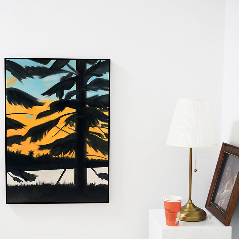 Brehn | Nordic Plant Wall Art Decor Gelbe Illustration Baum Schatten Leinwanddruck für Zuhause