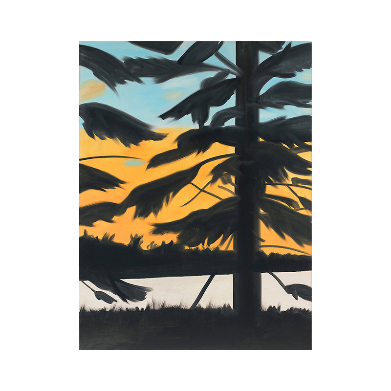 Brehn | Nordic Plant Wall Art Decor Gelbe Illustration Baum Schatten Leinwanddruck für Zuhause
