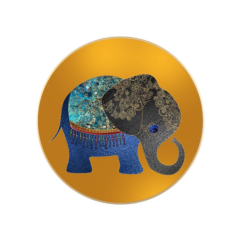 Brehn | Elefant Wandkunst Dekor Texturiert Asiatischer Stil für Esszimmer Eingewickelte Leinwand