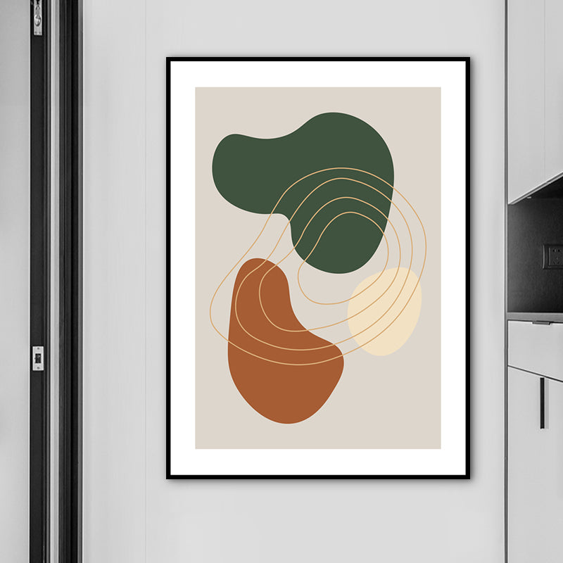 Brehn | Moderne abstrakte Wandkunst Druck Dunkle Farbkleckse Zeichnung Leinwand für das Wohnzimmer