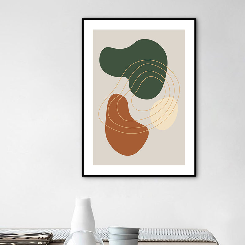 Brehn | Moderne abstrakte Wandkunst Druck Dunkle Farbkleckse Zeichnung Leinwand für das Wohnzimmer