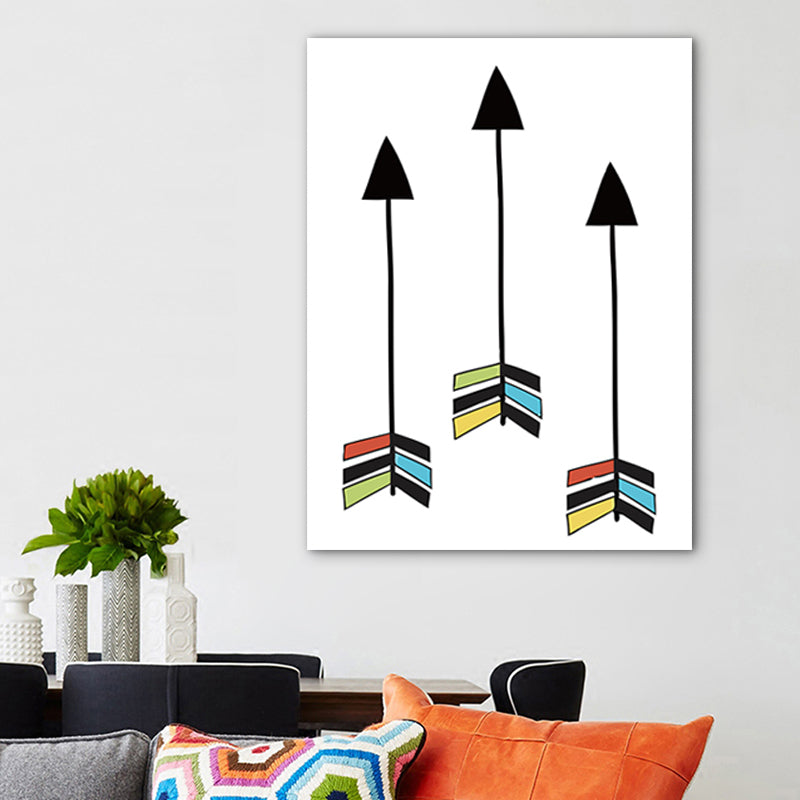 Brehn | Aufrechte Pfeil Druck Malerei Nordic Stil Texturiertes Leinwand Wandkunst für Esszimmer
