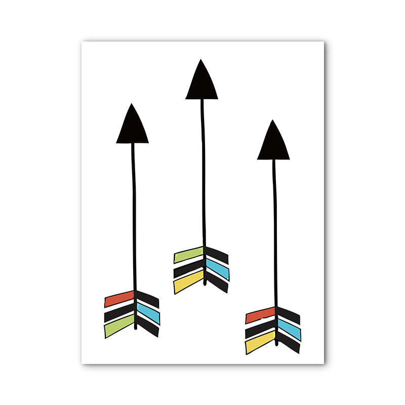 Brehn | Aufrechte Pfeil Druck Malerei Nordic Stil Texturiertes Leinwand Wandkunst für Esszimmer