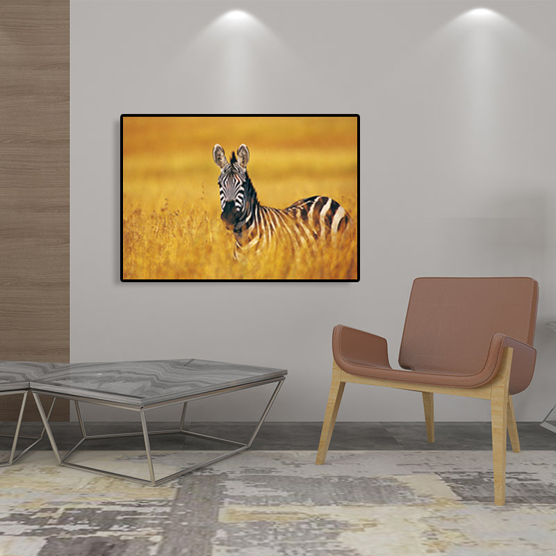 Brehn | Afrikanisches Grasland Tier Kunstdruck Zeitgenössische Texturierte Leinwand für das Wohnzimmer