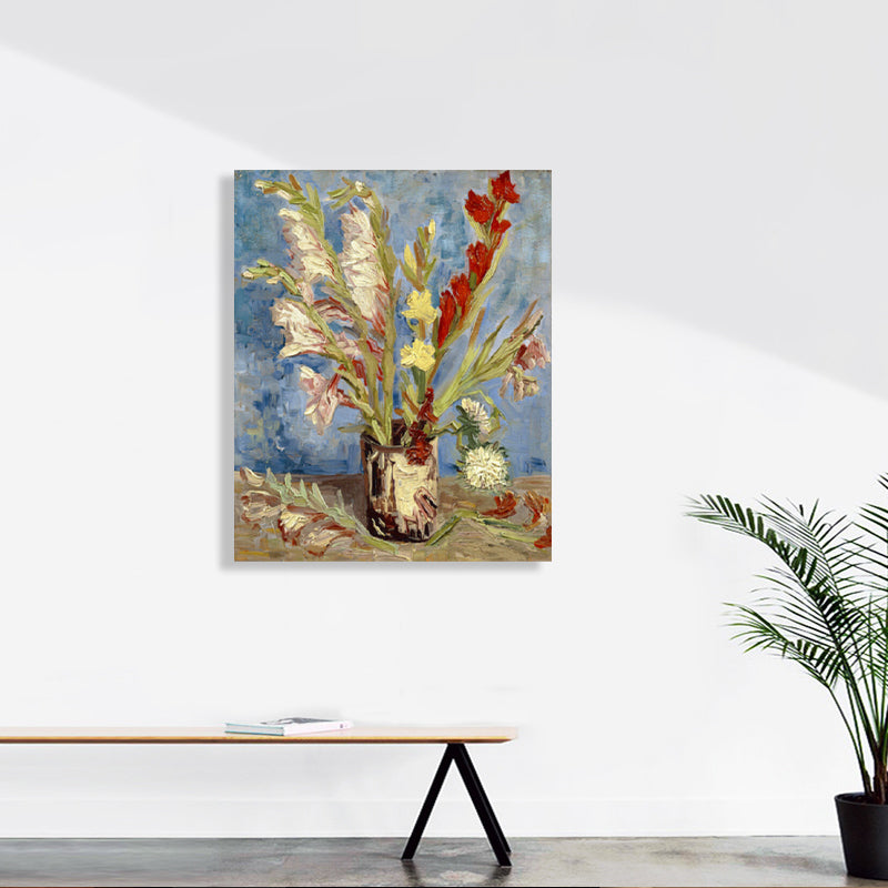 Brehn | Blumenmuster Wanddekoration Impressionismus Stil Leinwand Texturierte Kunstdruck in Sanften Farben