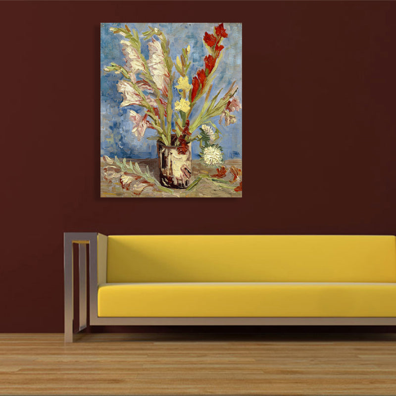 Brehn | Blumenmuster Wanddekoration Impressionismus Stil Leinwand Texturierte Kunstdruck in Sanften Farben