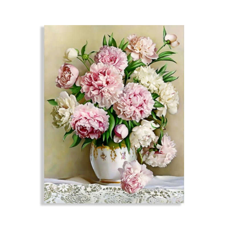 Brehn | Blumenmuster Wanddekoration Impressionismus Stil Leinwand Texturierte Kunstdruck in Sanften Farben