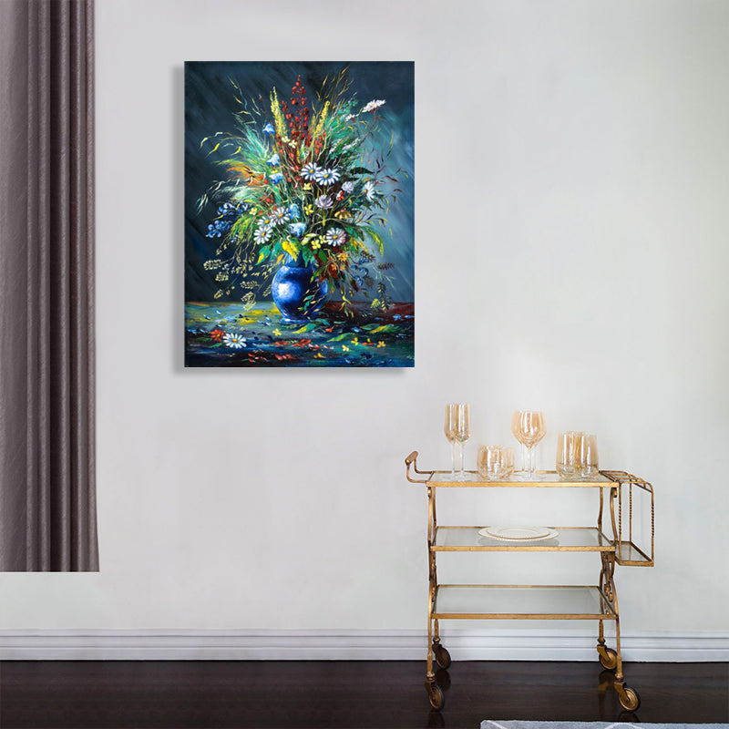 Brehn | Blumenmuster Wanddekoration Impressionismus Stil Leinwand Texturierte Kunstdruck in Sanften Farben
