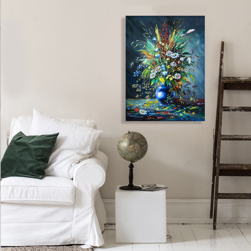Brehn | Blumenmuster Wanddekoration Impressionismus Stil Leinwand Texturierte Kunstdruck in Sanften Farben
