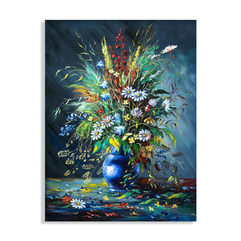 Brehn | Blumenmuster Wanddekoration Impressionismus Stil Leinwand Texturierte Kunstdruck in Sanften Farben