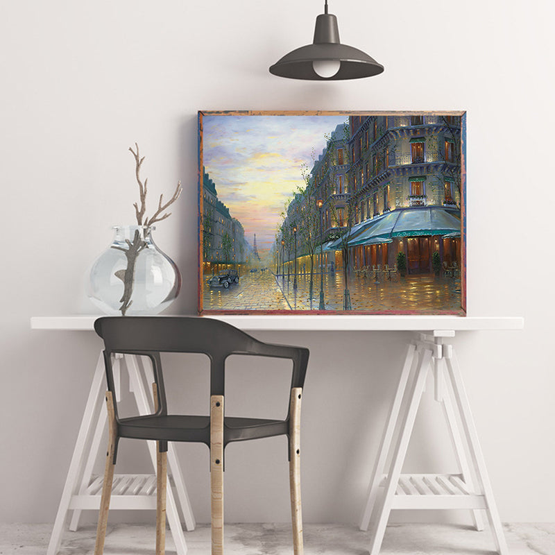 Brehn | Impressionismus Stadtlandschaft Wanddekoration Schlafzimmer Leinwandkunst in Braun, mehrere Größen