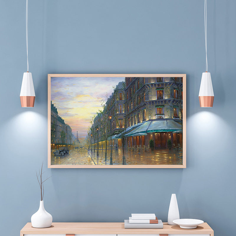 Brehn | Impressionismus Stadtlandschaft Wanddekoration Schlafzimmer Leinwandkunst in Braun, mehrere Größen