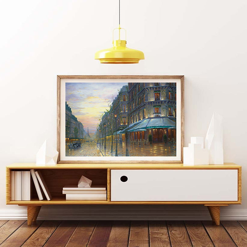 Brehn | Impressionismus Stadtlandschaft Wanddekoration Schlafzimmer Leinwandkunst in Braun, mehrere Größen