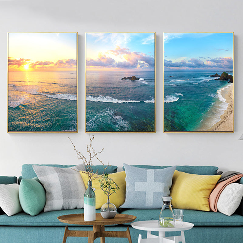 Brehn | Vast Sea Scenery Leinwanddruck für das Esszimmer Fotografie Wandkunst Dekor, Set von drei